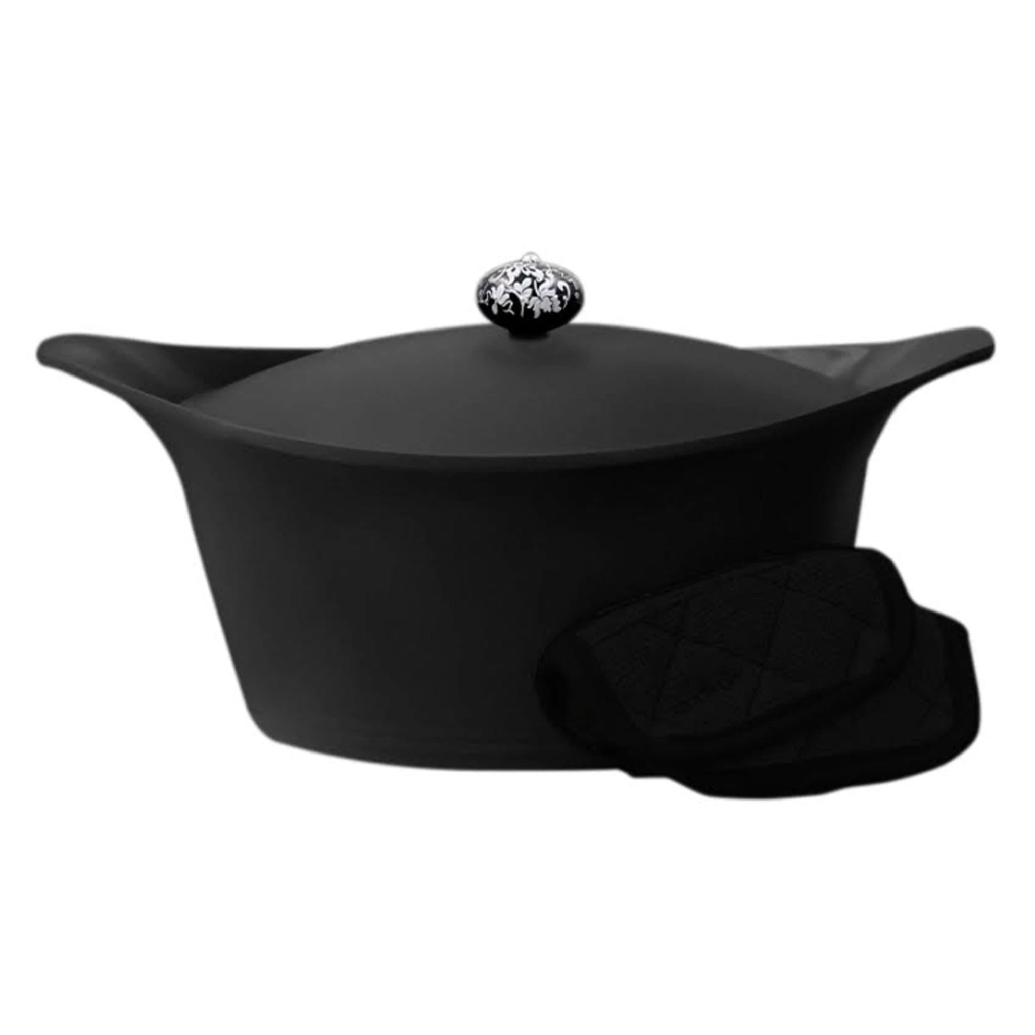 Cookut Multifunction Dutch Oven With Pot Holders, Black