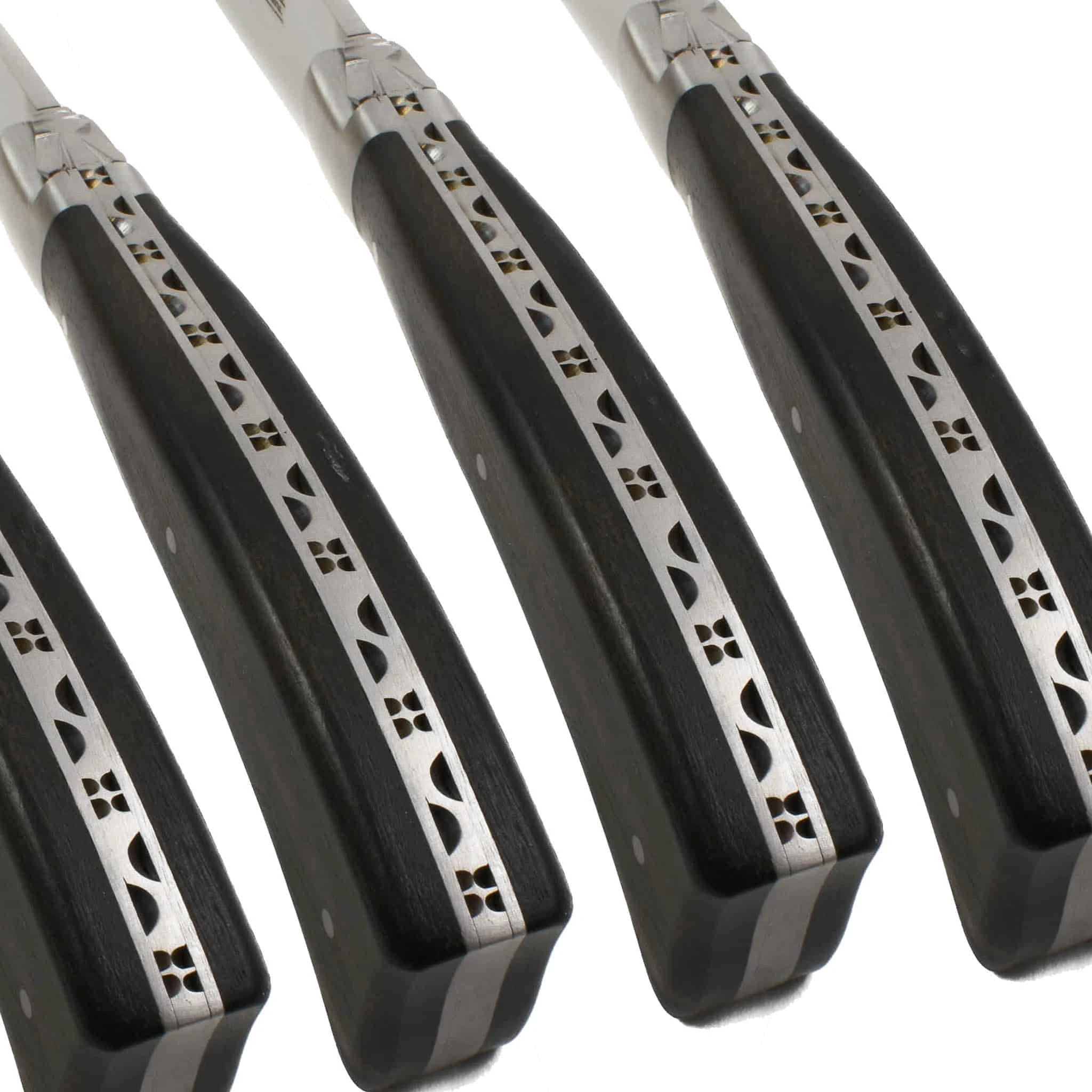 Laguiole En Aubrac Set Of 4 Full Handle American Steak Knives, Ebony - Image 3