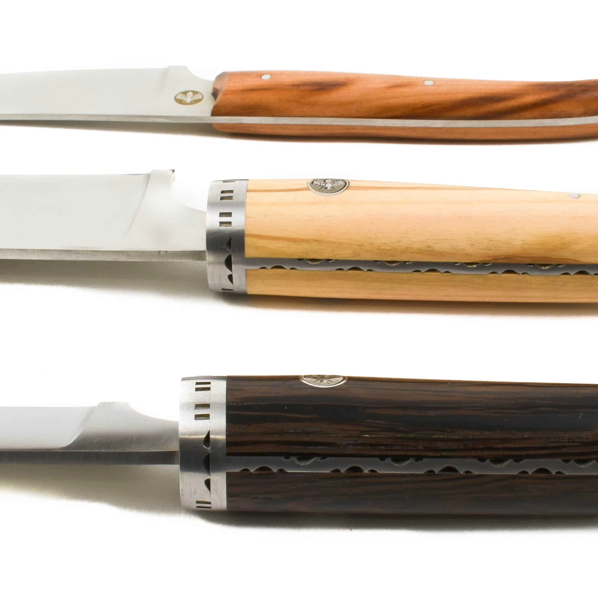 Laguiole En Aubrac Set Of 3 Gourmet Knives In Oak Box, Mixed Woods - Image 5