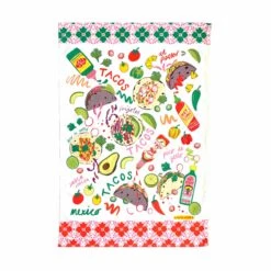 Laura Barnes Tacos Organic Cotton Tea Towel