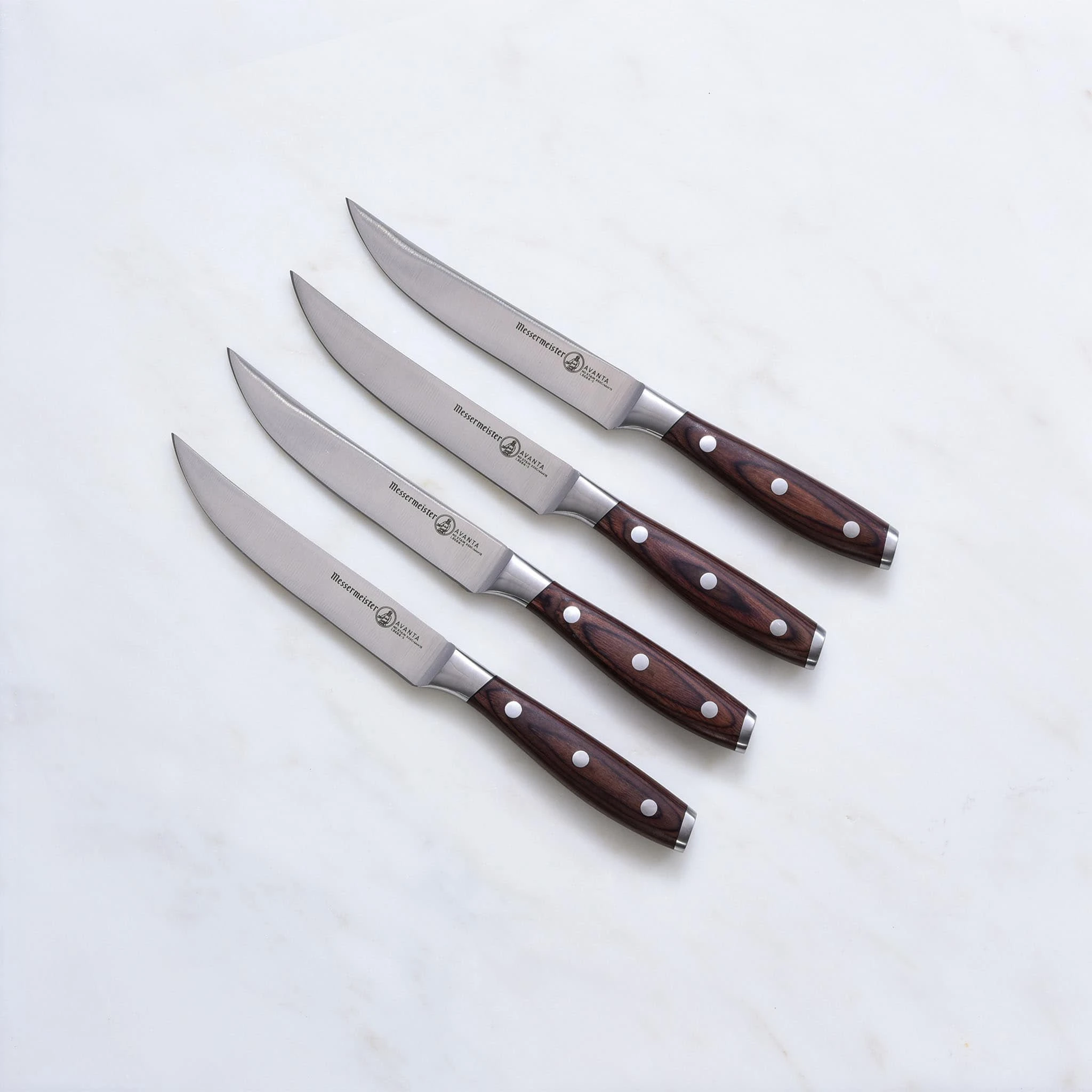 Messermeister Avanta Pakkawood 4 Piece Steak Knife Set, Brown - Image 2