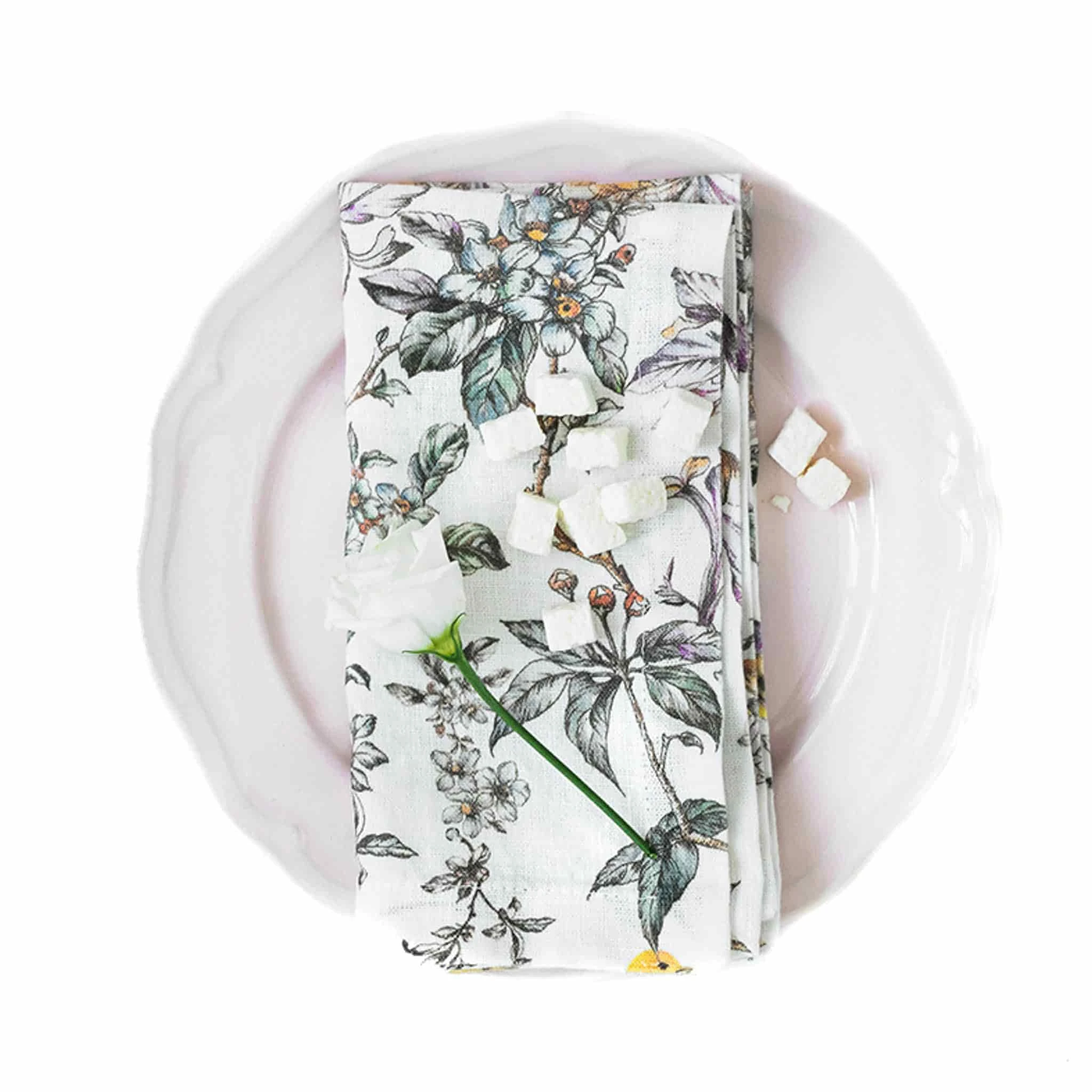 Linen Tales Set Of 2 Bird Print Linen Napkins - Image 2