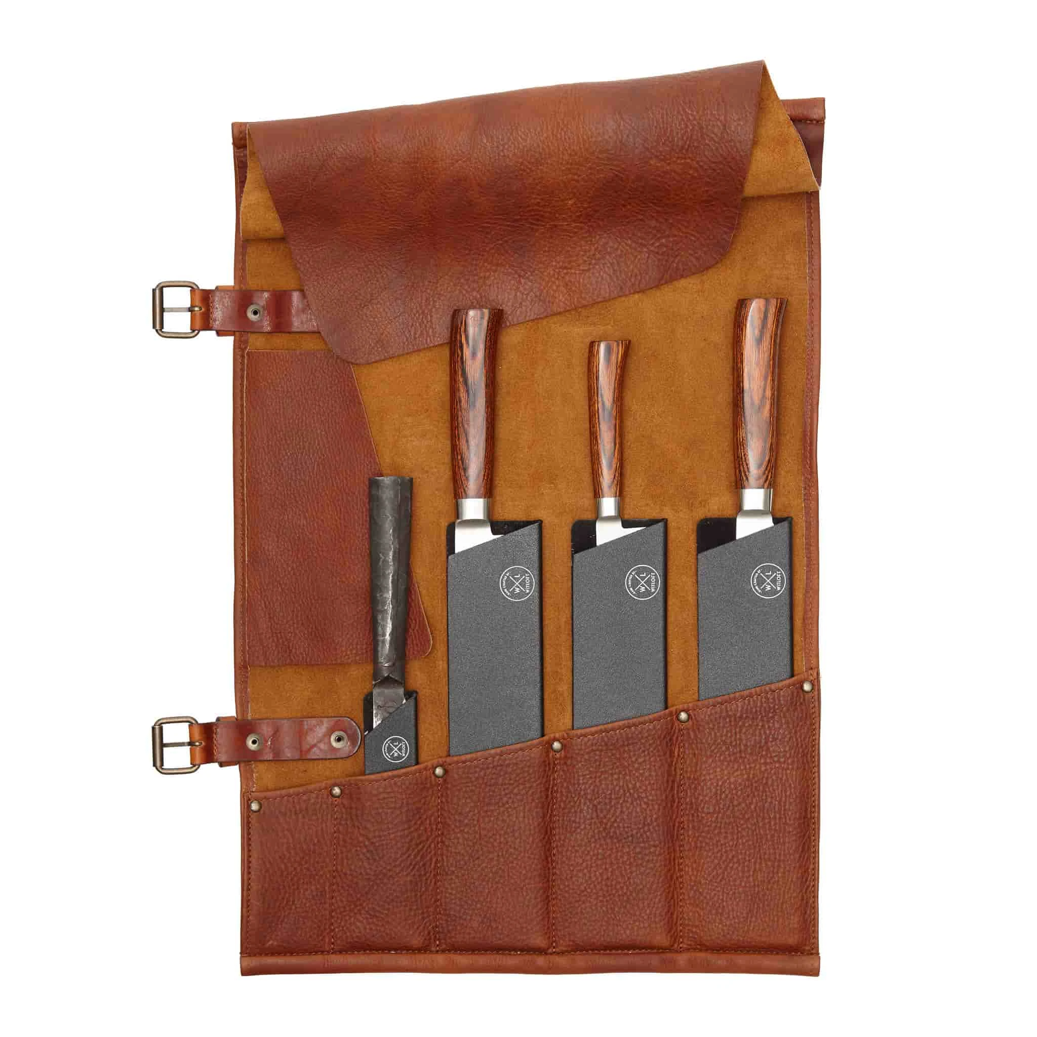 Witloft Leather 5-Pocket Knife Roll, Cognac - Image 2