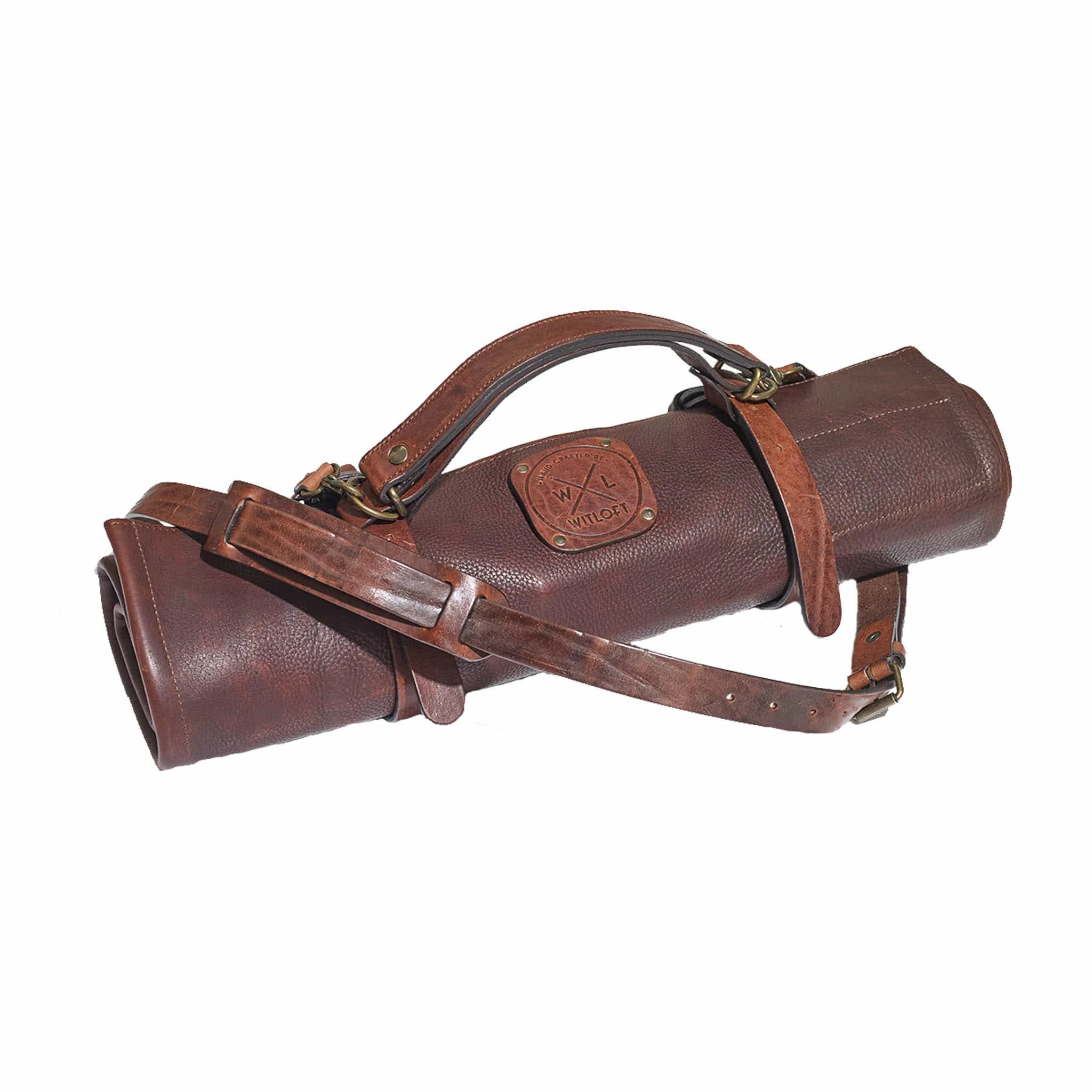 Witloft Leather 9-Pocket Knife Roll, Dark Brown