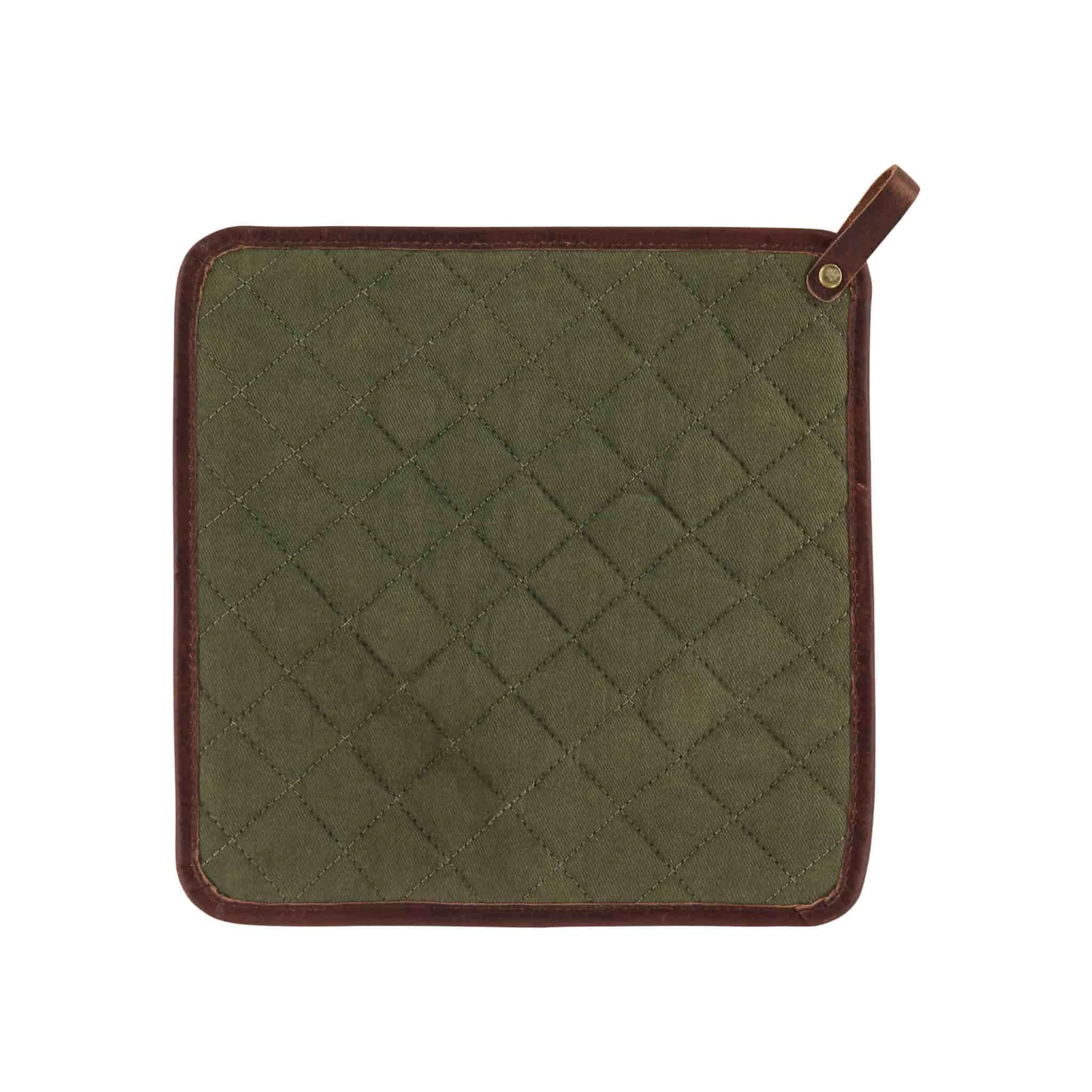 Witloft Set Of 2 Leather Potholders, Dark Brown - Image 2