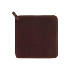 Witloft Set Of 2 Leather Potholders, Dark Brown
