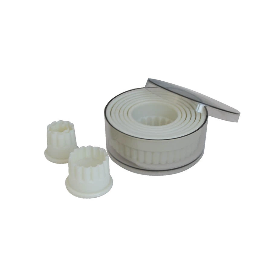 De Buyer Box Of 9 Fluted Round Pastry Cutters