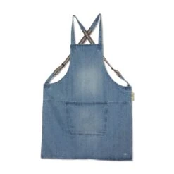 Dutchdeluxes Denim Suspender Apron In Blue